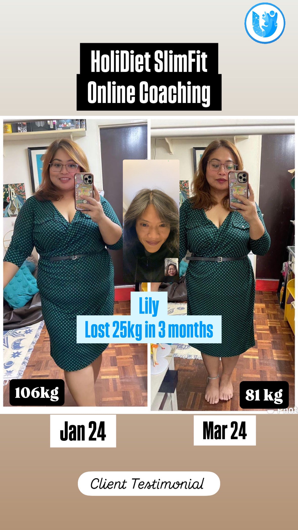 HoliDiet SlimFit 1-ON-1 Coaching: 3 Months